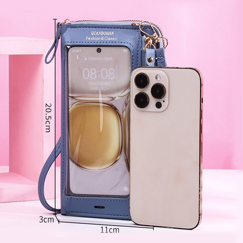 Transparent Touch Screen Mobile Phone Crossbody Shoulder Bag