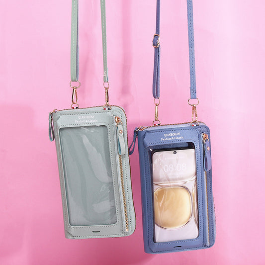 Transparent Touch Screen Mobile Phone Crossbody Shoulder Bag