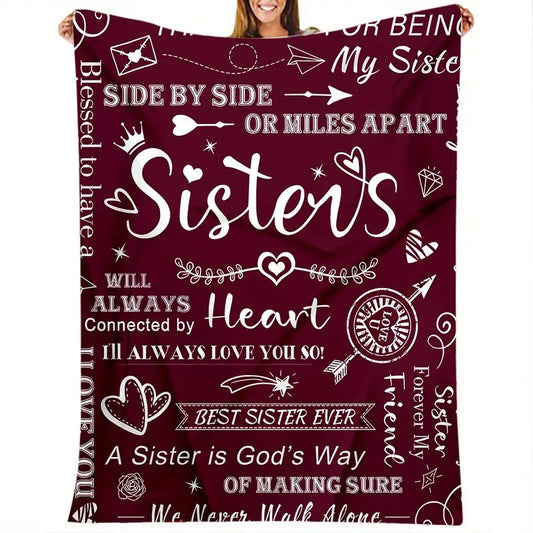 Sisters Heartwarming Message Blanket 50inx60in