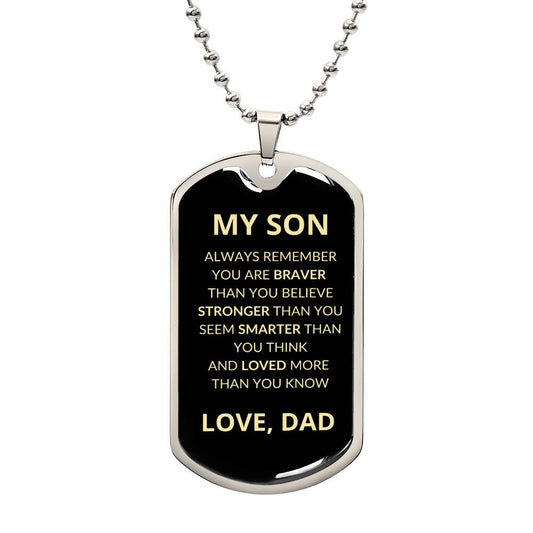 TO MY SON LOVE DAD - DOG TAG NECKLACE