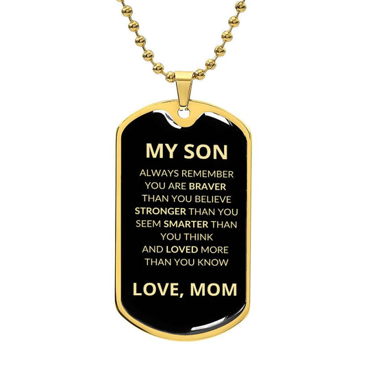 To Son Love Mom - Dog Tag Necklace