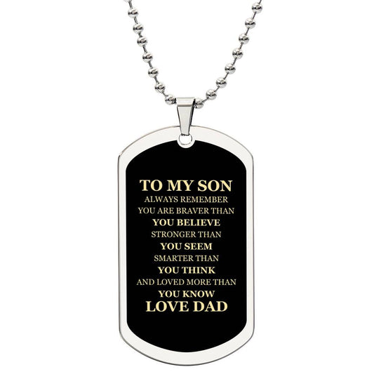 To My Son Love Dad - Dog Tag Necklace