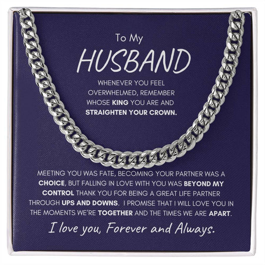 To My Husband - Meeting You Was Fate - Cuban Link Necklace