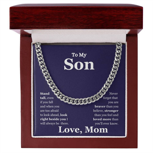 To My Son Cuban Link Chain Necklace