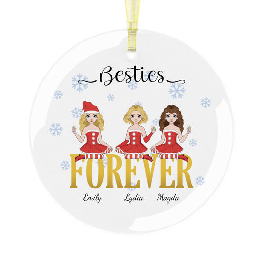 Besties Forever Glass Ornament